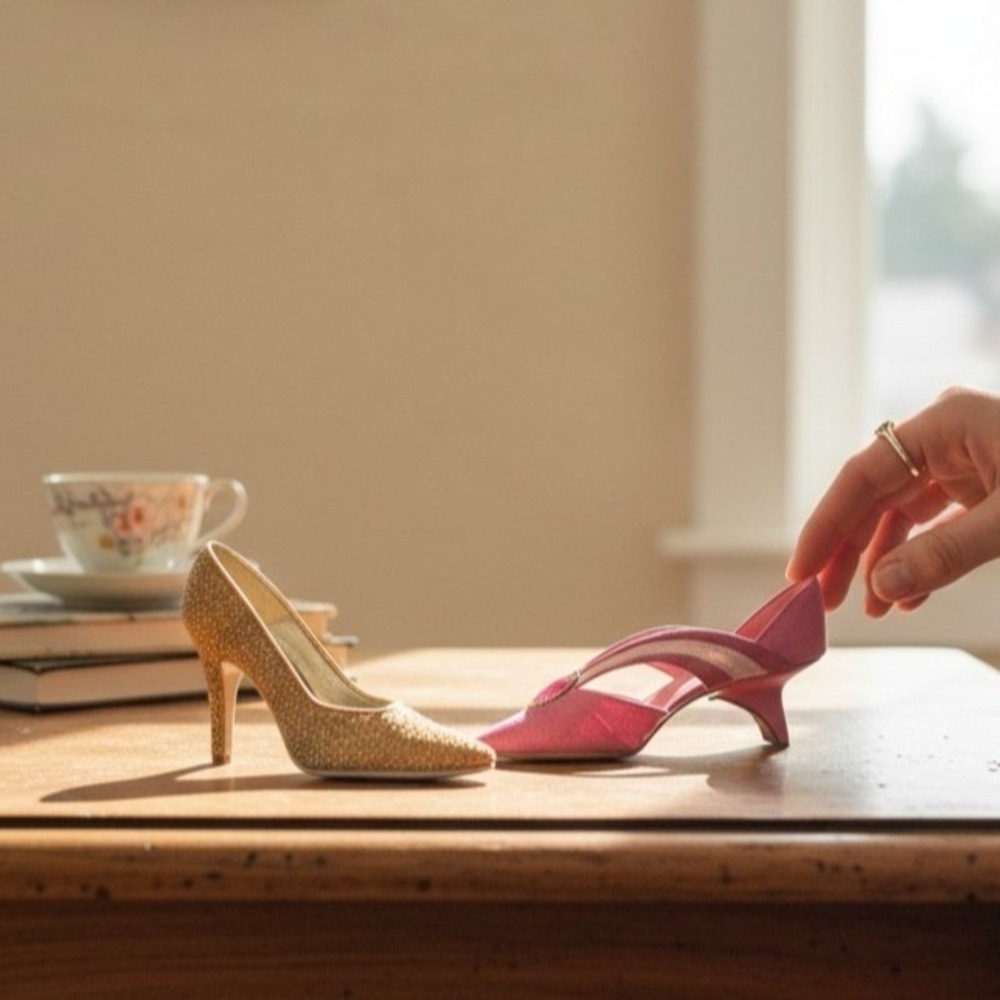 Just The Right Shoe Raine Miniature Figurine Set of 2 Collectible Display Shoes